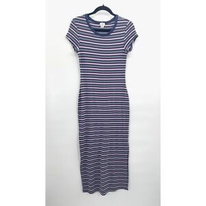 BDG Striped T-Shirt Maxi Dress Bodycon Cotton Stretch Casual Large Twee Coastal